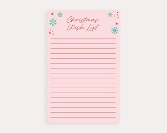 Personalized Christmas Wish List Notepad | Holiday Stationery