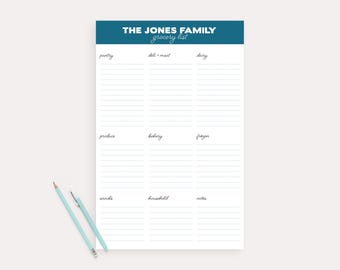 Personalized Grocery List Notepad | Meal Planner Market List