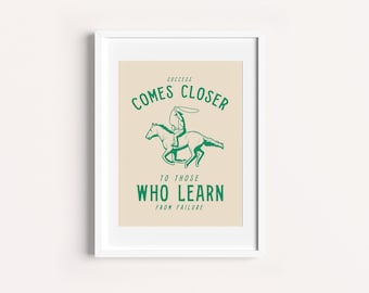 Póster inspirador de caballo vaquero, arte del Muro de las Lamentaciones (descarga digital)