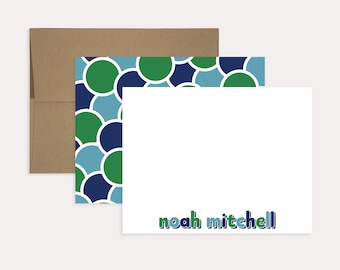 Personalized Boy Stationery Set, Fun Kids Notecards, Thank You Cards