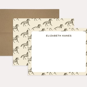 Personalized Horse Stationery Cards Personalized Cowgirl Notecard Set Horse Stationery Western Stationery for Her Classic Notecard Modern