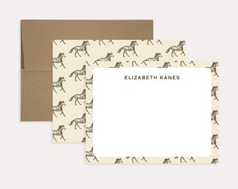 Personalized Horse Stationery Set, Western Cowgirl Notecards