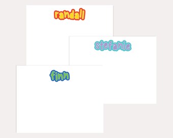 Personalized Kids Notecard Set: Colorful Stationery, Pen Pal Cards