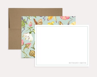 Floral Note Cards Personalized Mother In Law Gift Personalized Note Cards Custom Floral Notecard Floral Personalized Stationery Gift For Her
