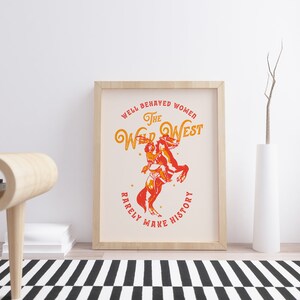 Cowgirl Horse Poster, Western Art Print (Digital Download) image 2