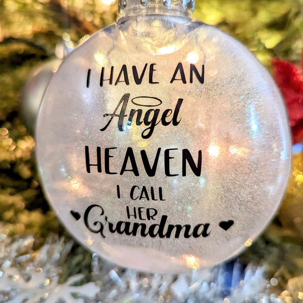 Memorial Christmas Ornaments, Personalized Glitter Ornament Customized, Christmas Gifts, Glitter Round Ornament, Shatterproof
