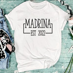 Madrina T-Shirt, New Godmother, Mother&#39;s Day Shirt, Comadre, Gift for her, Gift ideas for Godmother, Gift Ideas for Mother&#39;s Day
