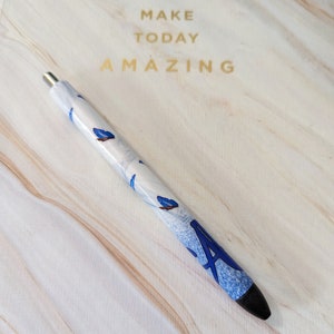 Butterfly Custom Pen, Blue Butterfly Pen, Resin Pen, Mother's Day Gifts, Personalized Pen, Sweet 16, Wedding Favors, Party Favors, Teacher image 1