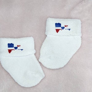 Dominican baby socks, Custom Baby Socks, Dominican, Latino, Dominican Republic, Baby Accessories, Unisex Baby Clothes, Add on Baby Gift