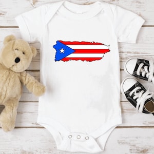 Boricua Bodysuit, Baby Jumper, Puerto Rico Bodysuit, Baby Girl Clothes, Baby Boy Outfit, Puertorriqueño, Puertorriquena, Baby Gift