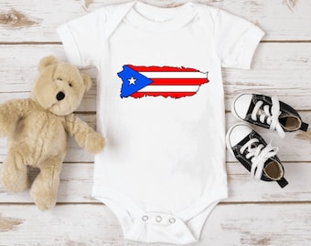 Boricua Bodysuit, Baby Jumper, Puerto Rico Bodysuit, Baby Girl Clothes, Baby Boy Outfit, Puertorriqueño, Puertorriquena, Baby Gift