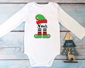Christmas Bodysuit, Holiday One Piece, Baby Elf, Christmas Morning Outfit, Holiday Jumper, Personalized Gift, Christmas One Piece
