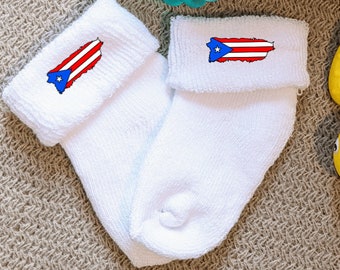 Puerto Rico Baby Socks, Custom Baby Socks, Boricua Baby, Latino, Baby Accessories, Unisex Baby Clothes, Add on Baby Gift, Latina, Baby Gift