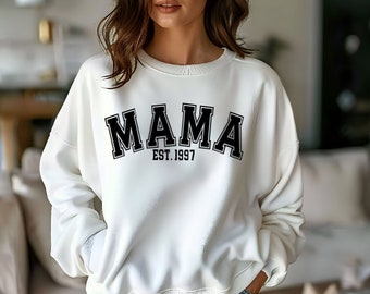 MAMA Sweatshirt, Collegiate Shirt, Gift for Her, Personalized Gift, Customized Shirt, Personalized shirt, Gift for Mom, Mother's Day Gift