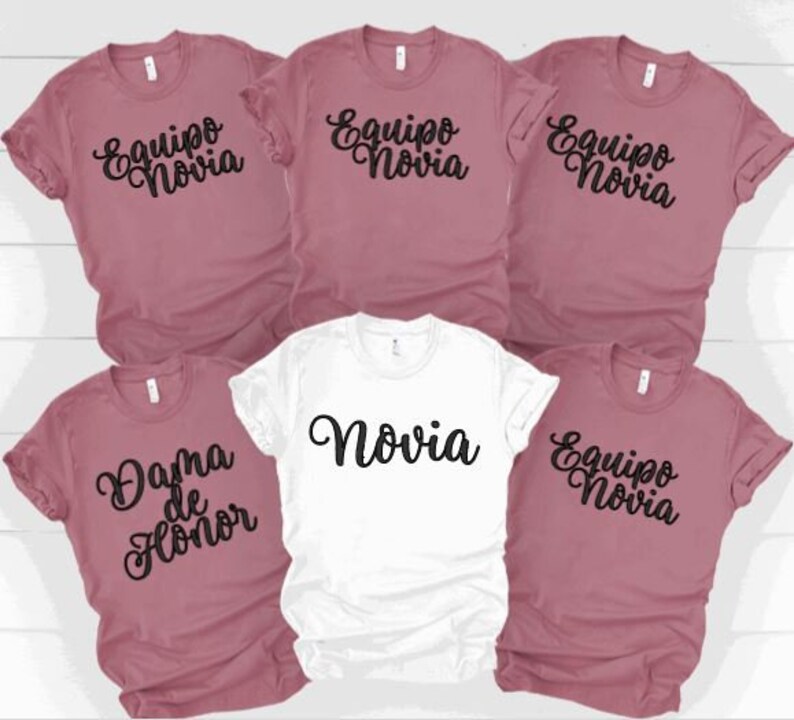 Bride Shirt, Bridesmaid Shirts, Team Bride, Equipo Novia, Bride Squad, Custom Group Shirt, Wedding Shirts, Bachelorette Shirts, Custom Shirt bild 1