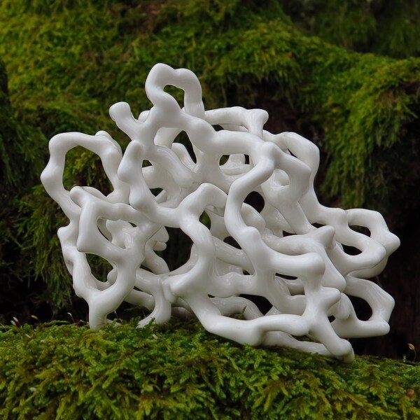 Handmade Porcelain Sculpture. Abstract Ceramic Sculpture.