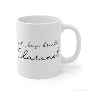 Mug clarinette - Cadeau clarinette amusante pour lui hommes femmes professeur clarinettiste 11 oz - cadeau musicien cadeau pour mélomane, idées sur le thème flûte