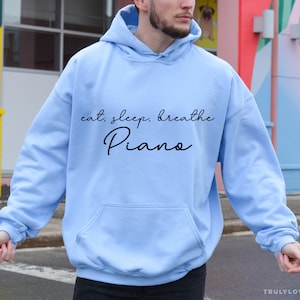 Piano Hoodie Sweatshirt Sweater - Piano Gift For Him Her Men Women Teacher Pianist - Musician Gift Music Lover Themed Classical Jazz Pop
