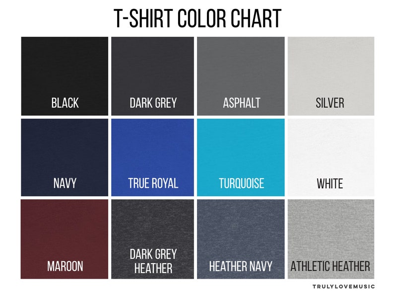 tshirt color chart