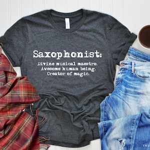 Saxophone T Shirt - Saxophone Gift - Gift for Saxophone Player Teacher or Saxophone Music Lover: Tshirt Men&#39;s & Women&#39;s Him or Her Musician