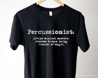 Percussion T Shirt - Percussion Gift - Gift for Percussion Player, Teacher or Percussion Music Lover: Tshirt Men's & Women's