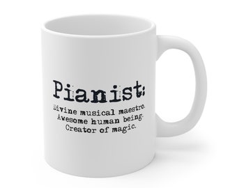 Piano Mug - Piano Gift for Piano Lover Pianist Piano Teacher - Musician Music Lover Themed Mug Gift for Him Her Men Women - Cello Viola