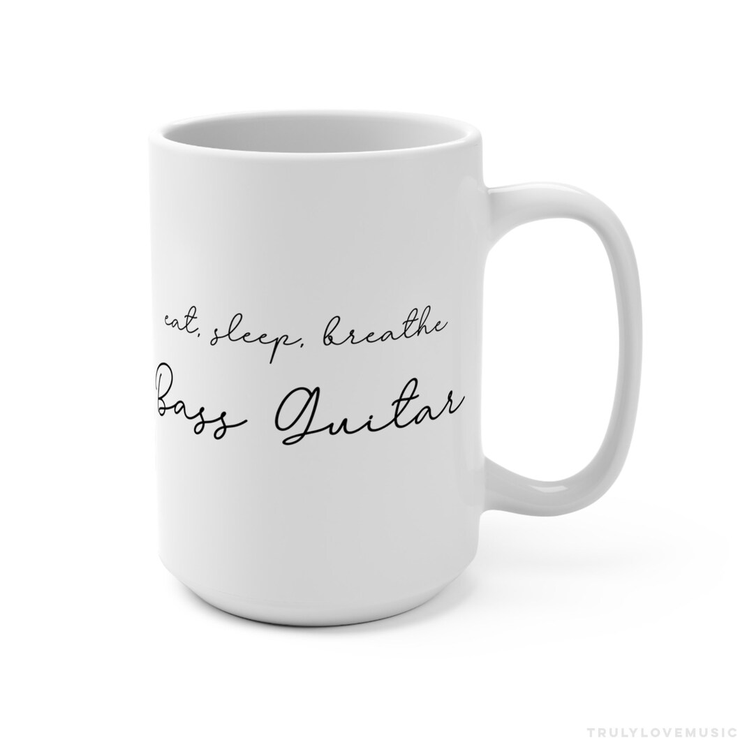 Tazza Da Latte Beware Crazy Bass Guitar Man, 12 Cl, Bianca, Gift Base