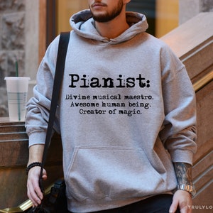 Piano Sweatshirt Sweater Hoodie - Piano Gift Teacher Pianist Gift - Music Gift Him Her Men Women Musician Classical Music Lover Themed Ideas