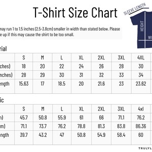 t shirt size chart