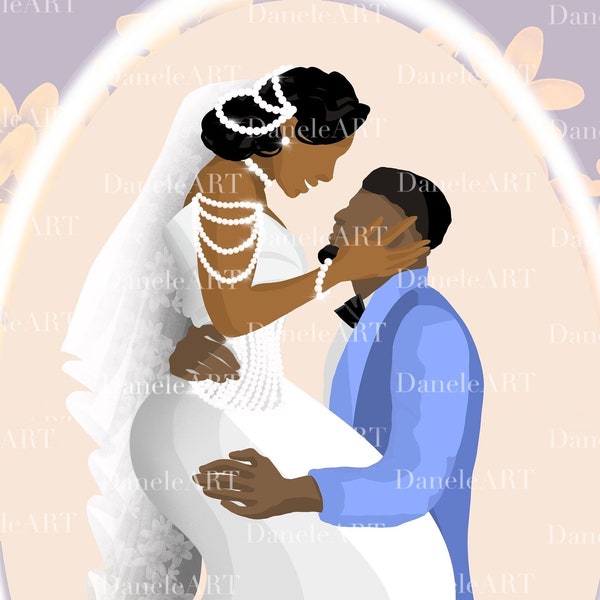 Afro Black Couple PNG, Couple Illustration, Couple Clipart, Afro  Couple Clipart, Wedding Clipart, Black Couple Portrait illustration