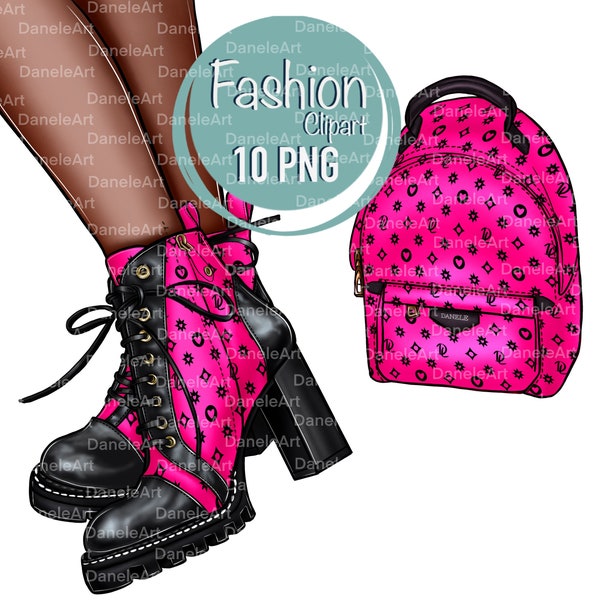 Fashion Bag and High Heel Shoes Clipart, Fashion PNG, Purse, Handbag, Fashion Illustration, Fashion Outfit, Designer