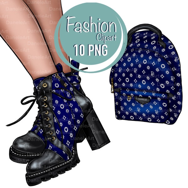 Fashion Bag and High Heel Shoes Clipart, Fashion PNG, Backpack, Rucksack, Fashion Illustration, Fashion Outfit, Designer