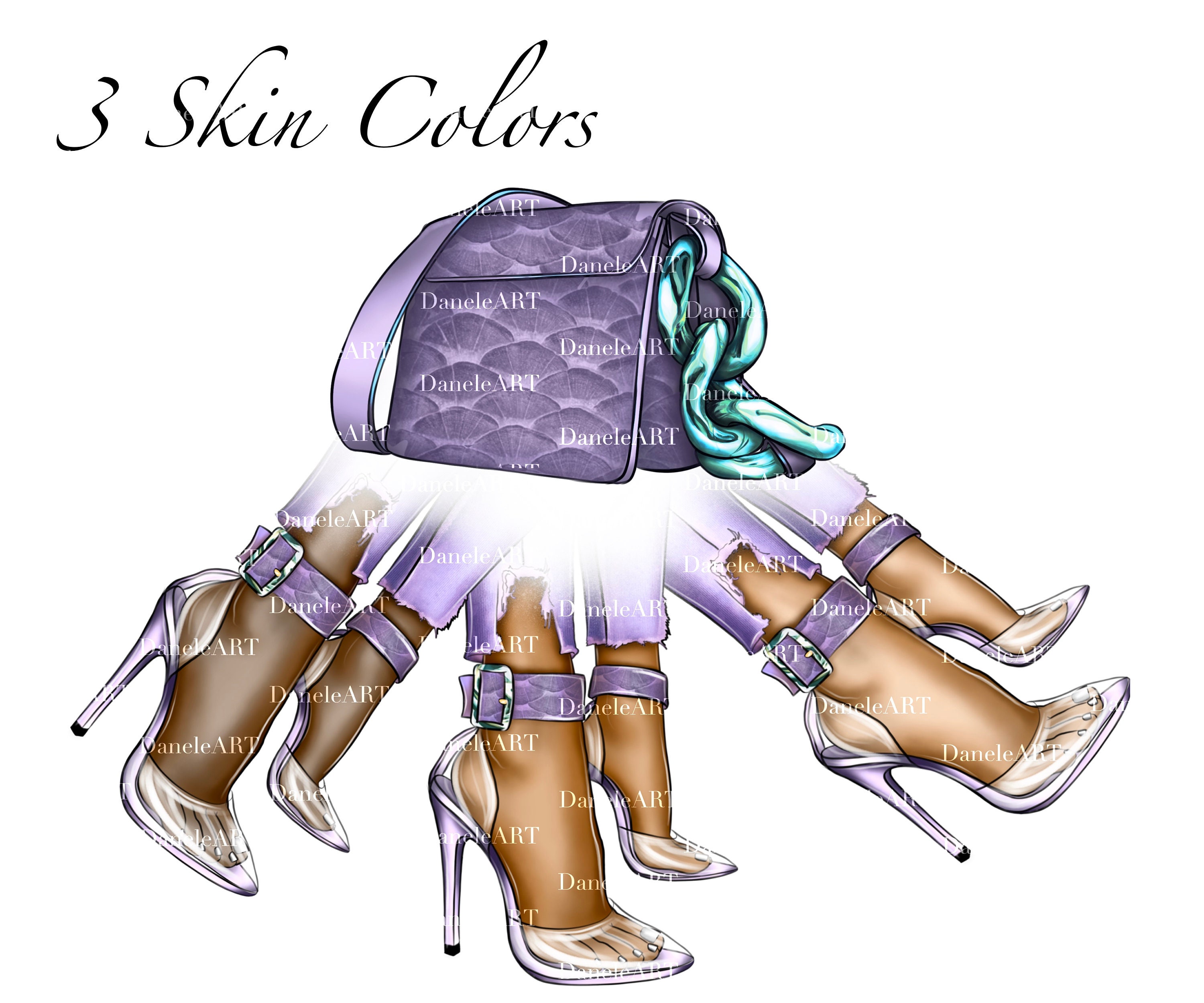 Fashion Bag and High Heels Shoes Clipart Fashion PNG Fashion Etsy