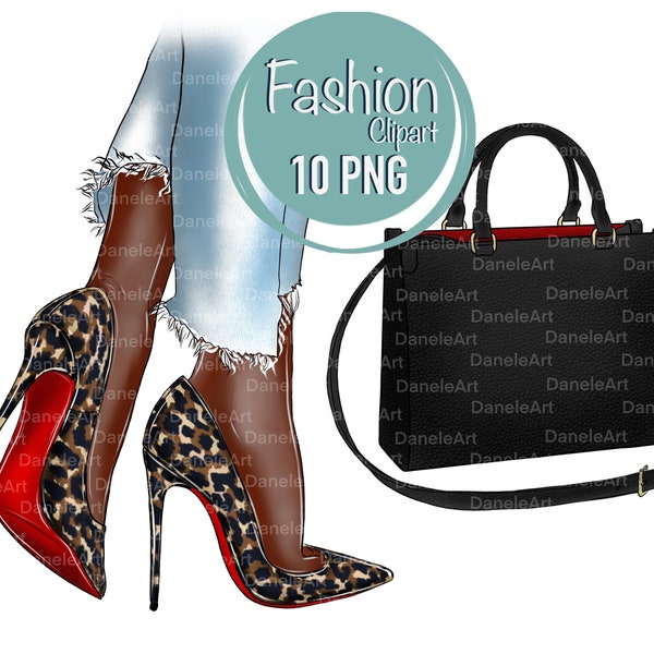 Modetasche und High Heel Schuhe Clipart, Mode PNG, Geldbörse, Handtasche, Modeillustration, Modeoutfit, Designer