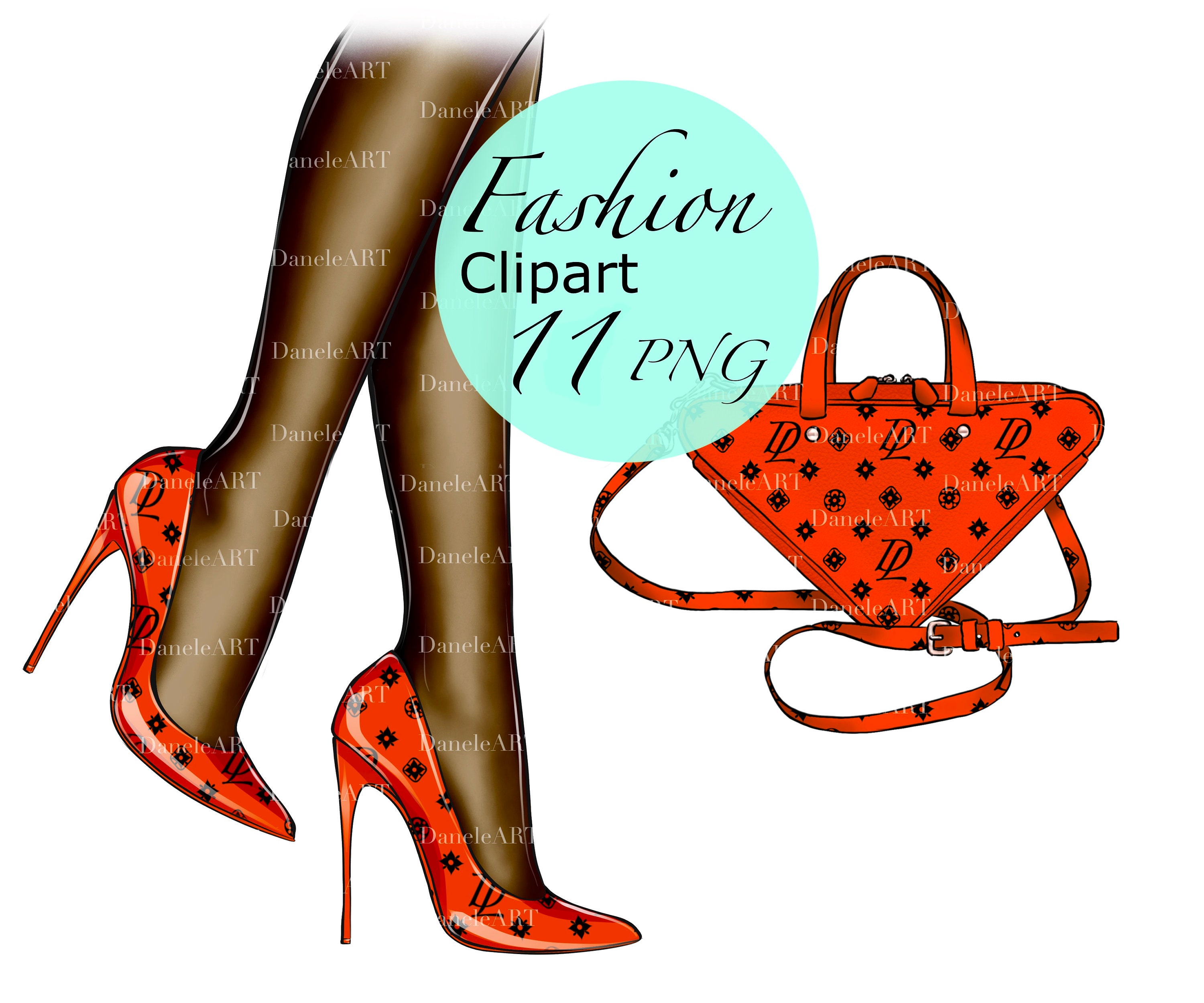 Fashion Bag and High Heel Shoes Clipart Fashion PNG Purse -  Israel