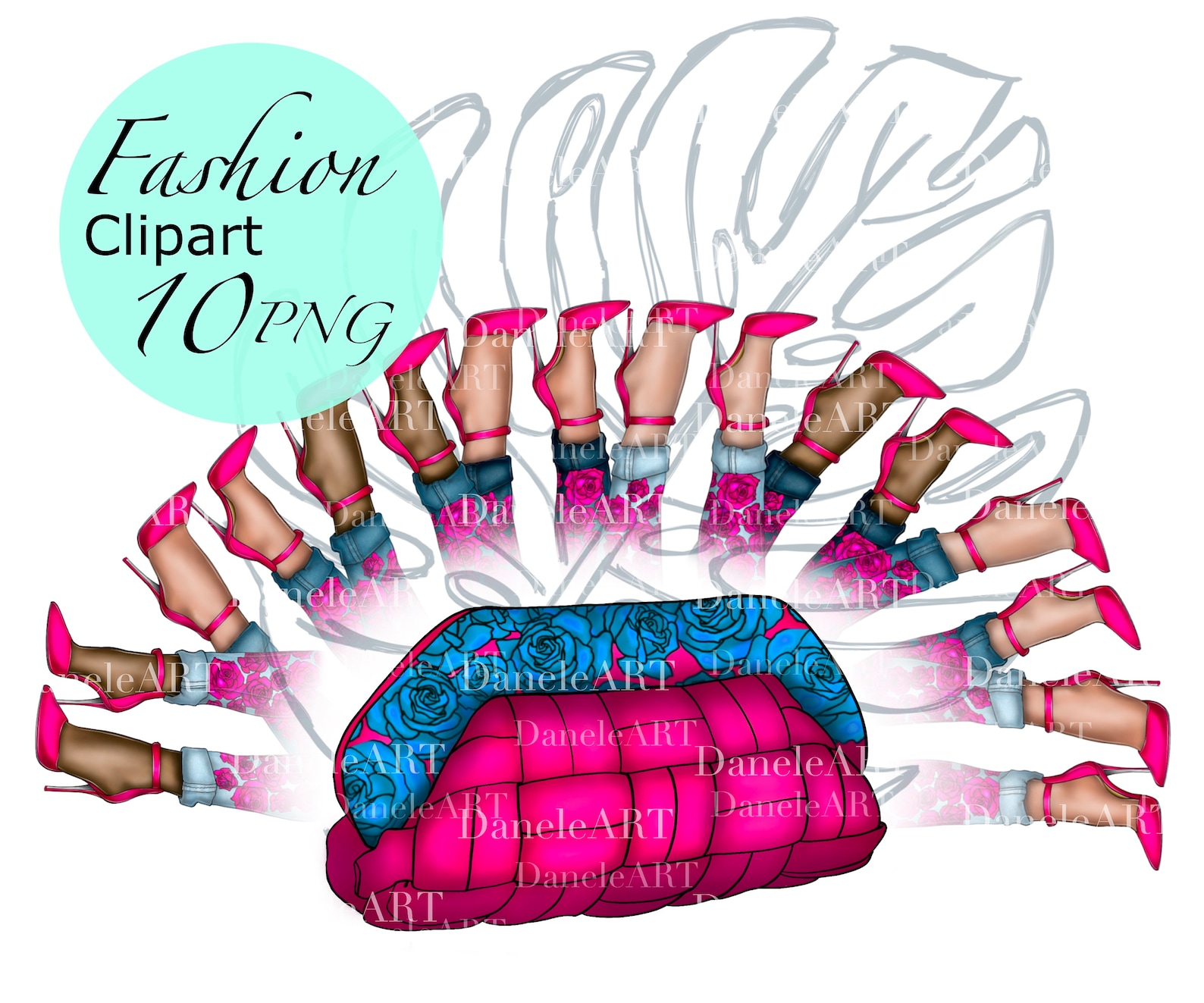 Fashion Bag and High Heel Shoes Clipart Fashion PNG Purse Etsy