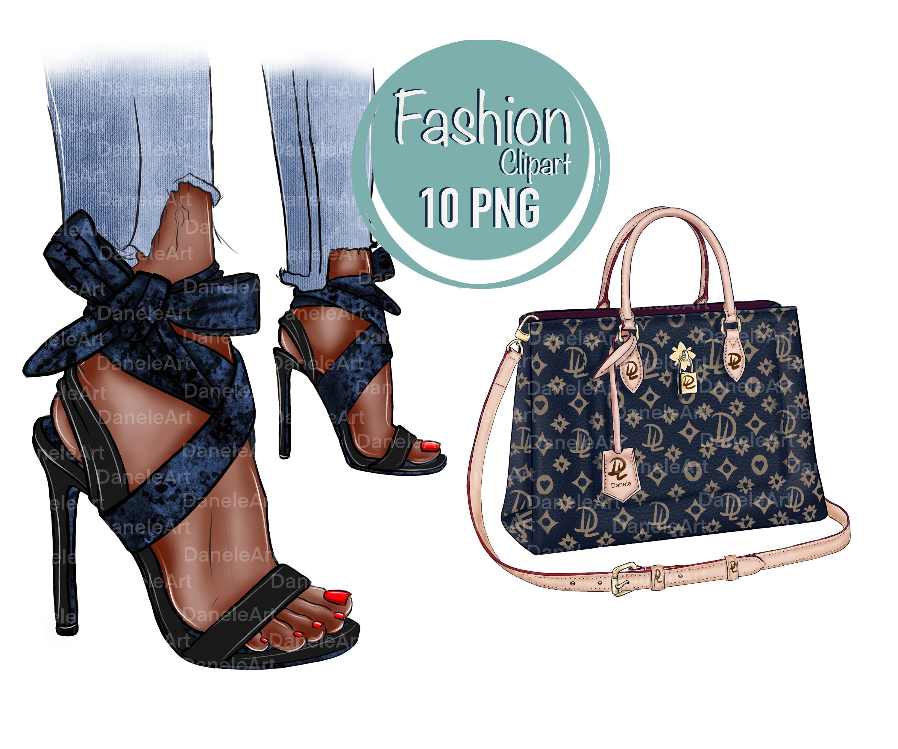 Fashion Bag and High Heel Shoes Clipart Fashion PNG Purse -  Israel