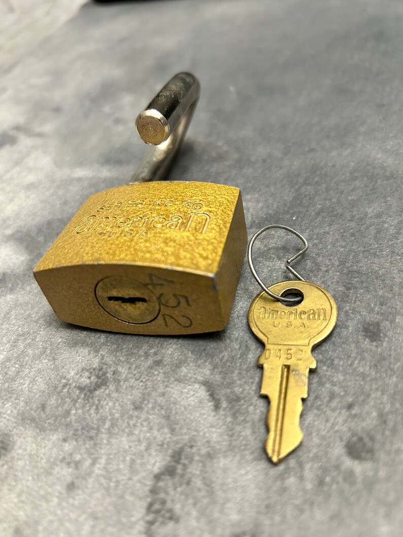 MADE in USA. Vintage Lock. AMERICAN. Series K C-40. #452. Original Key ...