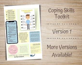 Coping Skills Worksheet, Anxiety & Stress Relief (PDF Pattern)