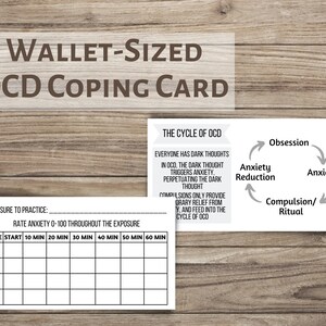 Afdrukbare OCD Coping Skills Card - Portemonnee formaat - Obsessieve-compulsieve stoornis - Blootstellingstherapie - Geestelijke gezondheid - Obsessies Compulsies