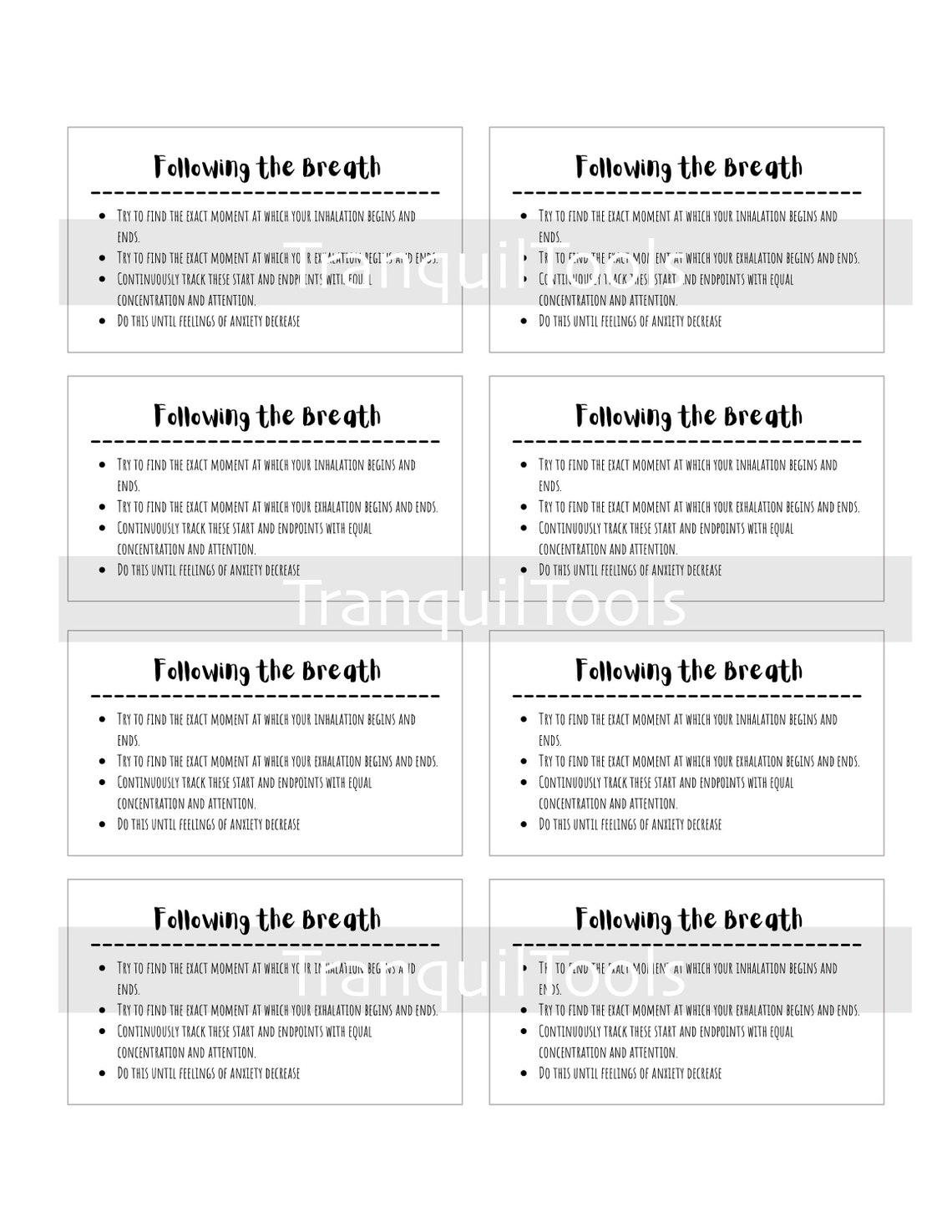 Grounding Techniques Set 2 - Wallet Sized Coping Cards - PDF, Printable ...