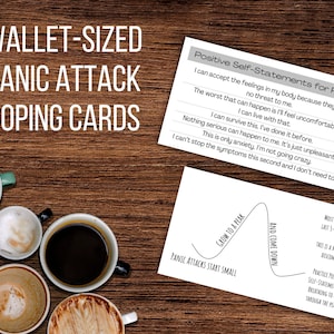 Afdrukbare paniekaanval Coping Card, portemonnee formaat - Aardingstechnieken Set 3 - Angst coping vaardigheden - Geestelijke gezondheid - Paniekstoornis