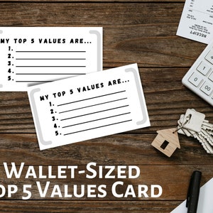 Printable Values Card PDF, Acceptance and Commitment Therapy Card, ACT Therapy Card, Mental Health, ACT Values, Therapist Counselor Handout