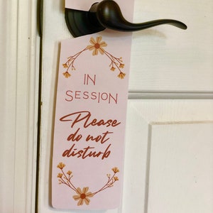 Printable in Session Sign for Therapist or Counselor, in Session Door Sign, Beige Tan Door Sign ...