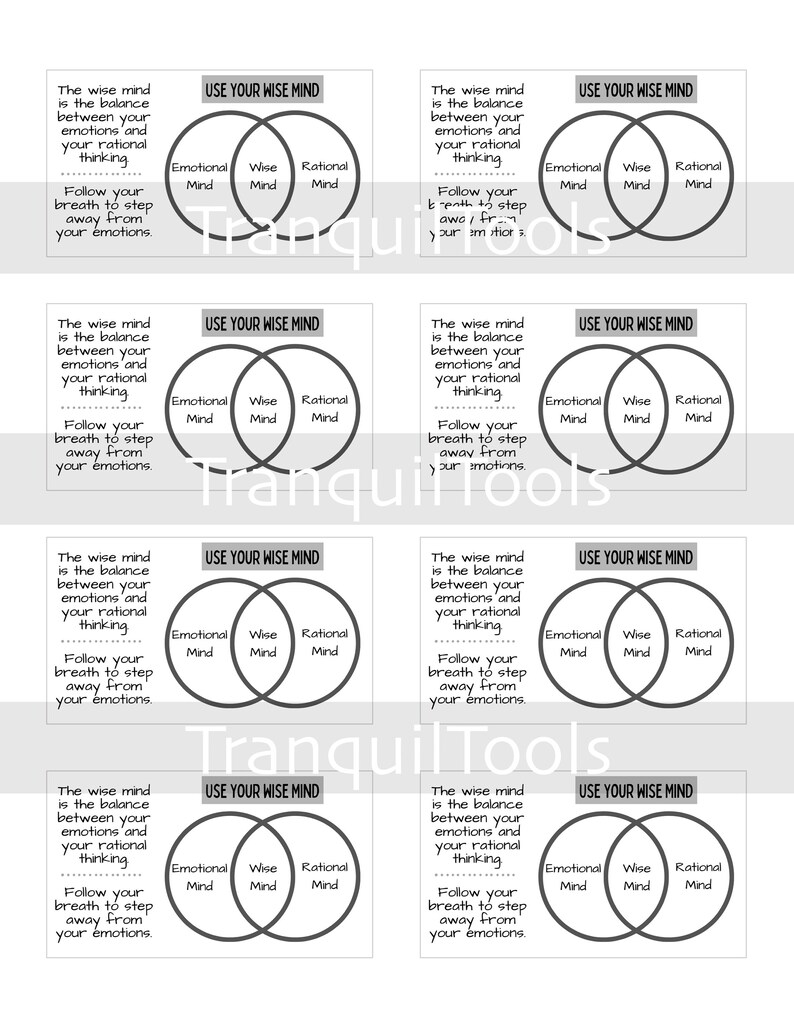 Printable Borderline Personality Disorder Coping Card, Set 1, Printable ...