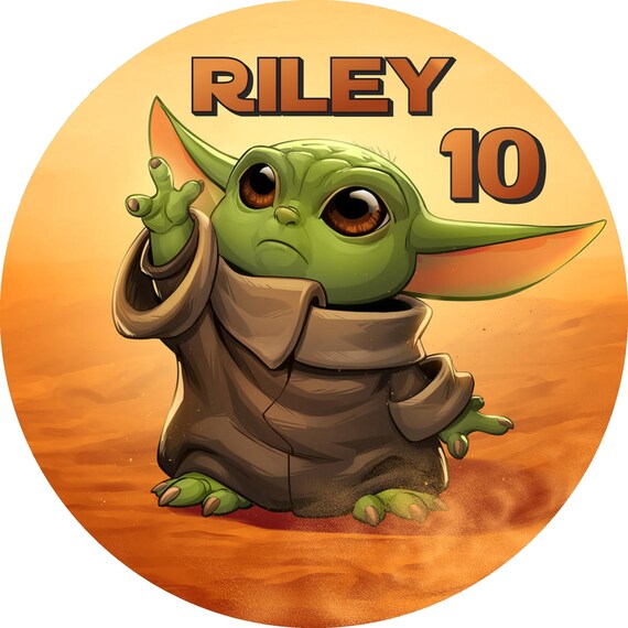 Baby Yoda Star Wars Edible Cake Topper Icing Birthday Fully Etsy UK
