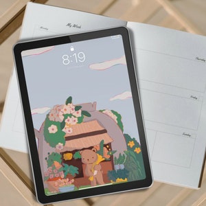 Flower bear | iPad, Phone Wallpaper