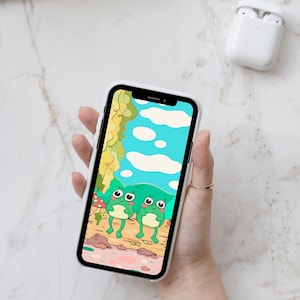Frösche iPhone, iPad/Desktop Wallpapers | Niedliches Tier, gemütlich, pastell, ästhetisch