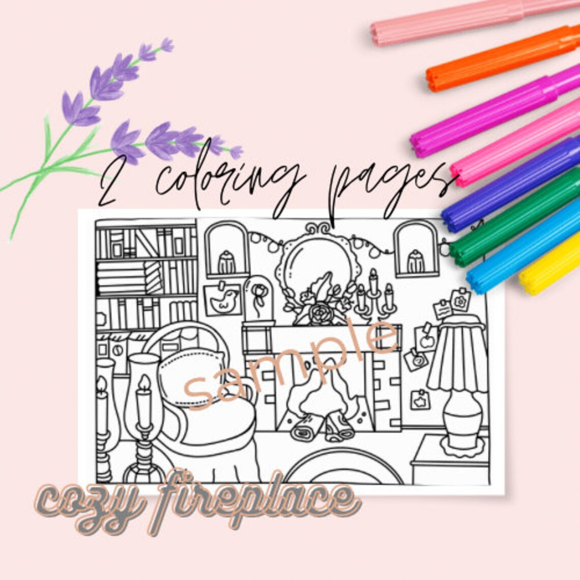 2 Cute Printable Coloring Pages - Etsy