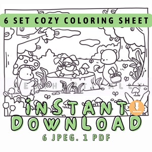 Cozy November coloring book for adult cottage core shabby chic coloring hygge art warm cozy coloring relaxing stress relief gift for friends